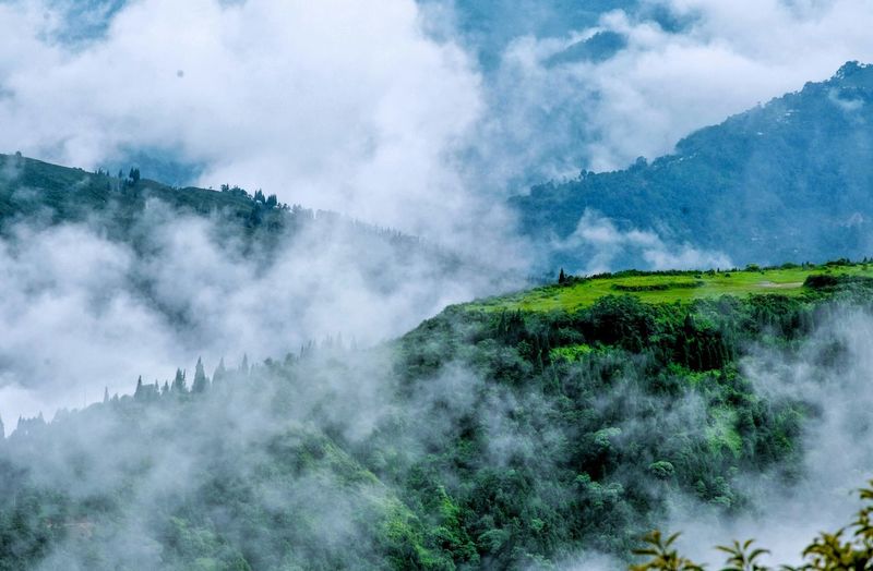 Scenic view of mountains against sky