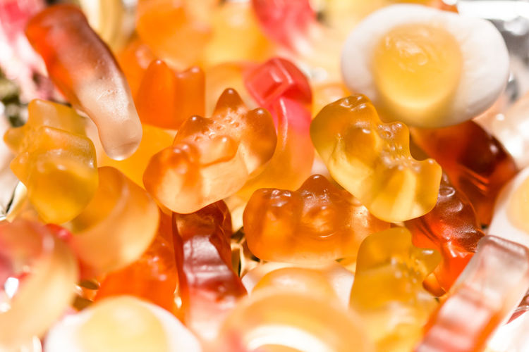 Close-up of gummi bears