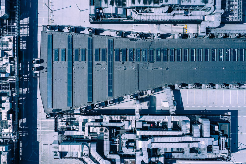 Aerial view of factory
