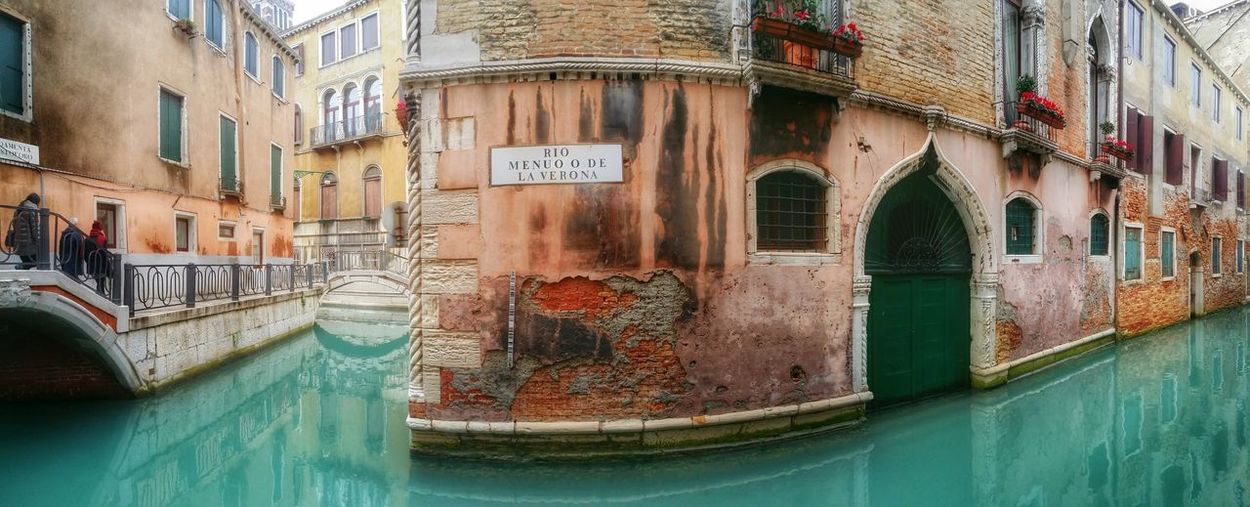 Panoramic shot of old building in grand canal