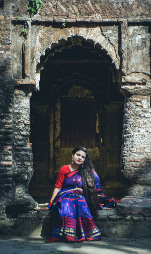 Portrait of beautiful woman in sari