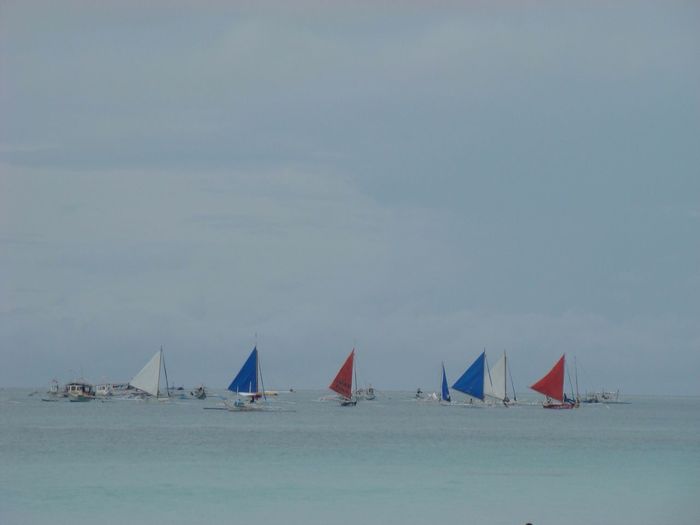 View of boats in sea