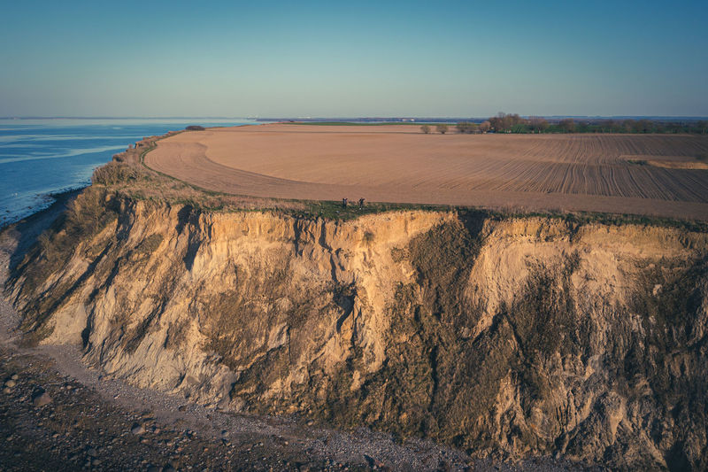 A drone image of the cliffs on the baltic sea