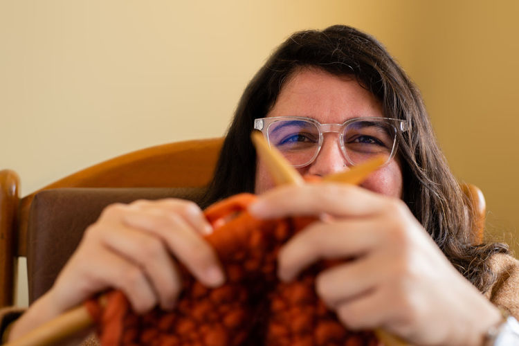 Portrait of woman holding ice cream