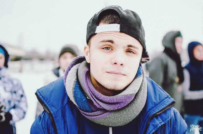 Portrait of fashionable young man wearing warm clothing during winter