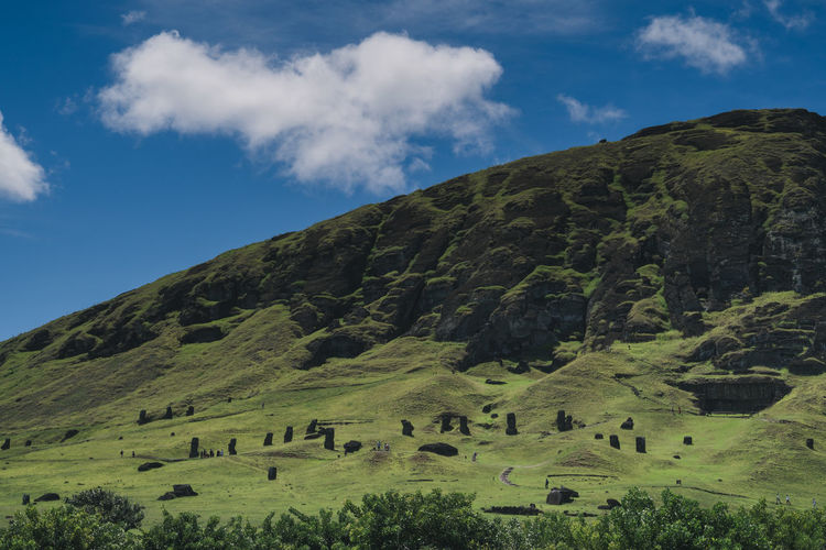 Moai statues in rano raraku