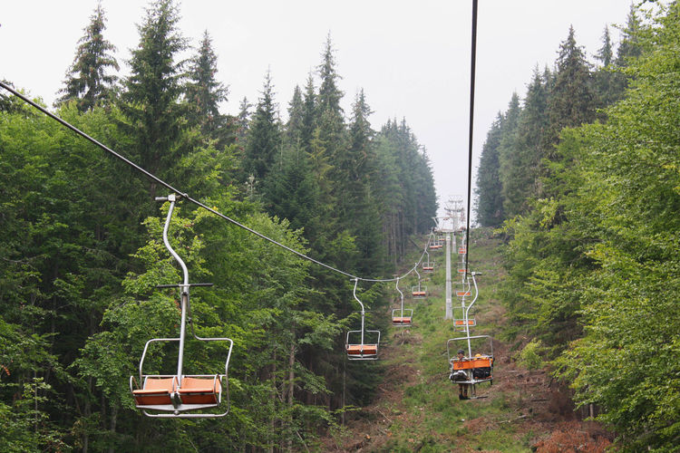 Chair lift in pirin mountain, bulgaria