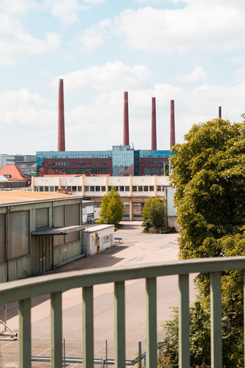 View of industrial buildings