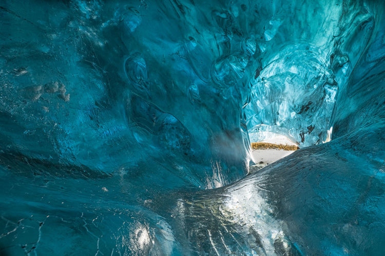 Detail from inside of an ice cave in iceland