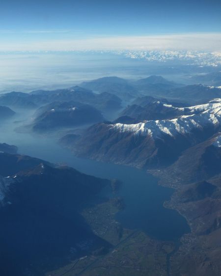 Aerial view of dramatic landscape