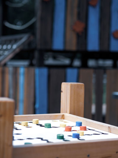 Close-up of board game on table