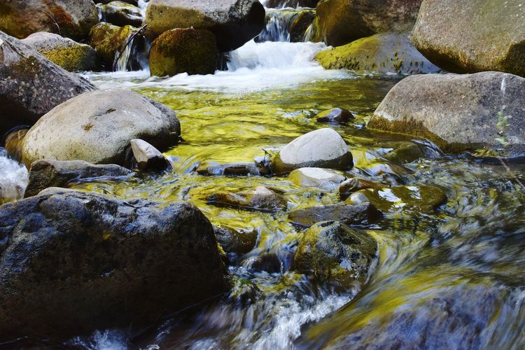Stream flowing amidst rocks
