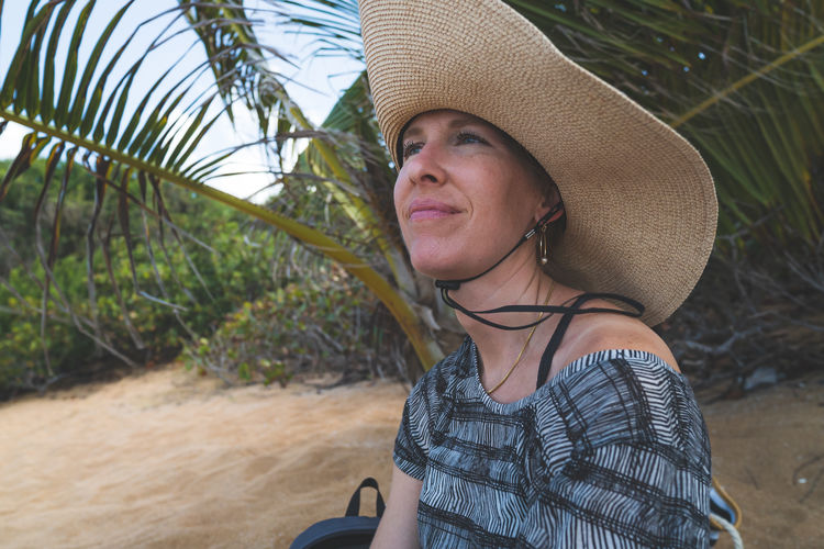 Portrait of woman wearing hat