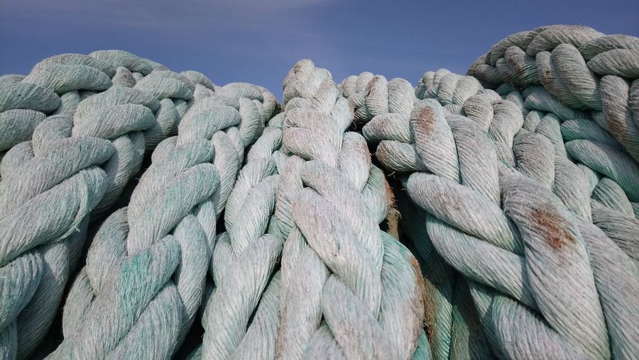 Close-up of braided ropes