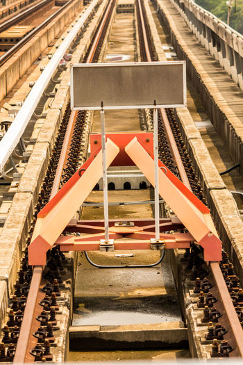 High angle view of railroad tracks