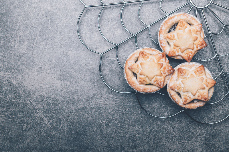 Mince pies, all butter shortcrust pastry filled with cranberries, sultanas, currants, raisins