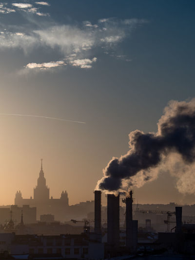 Moscow cityscape against sky