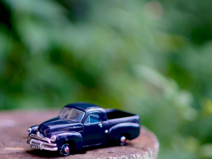 Close-up of toy car