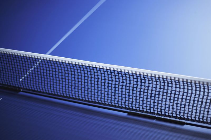 Close-up of table tennis table