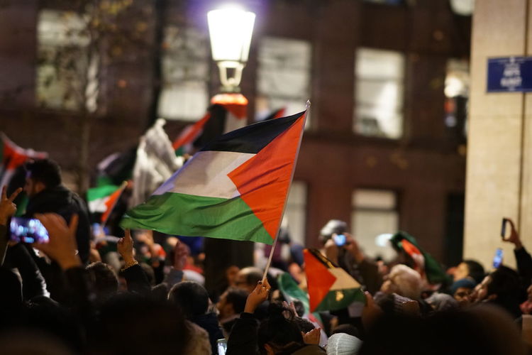 Pro-palestinian activists took to the streets of the belgian capital in protest