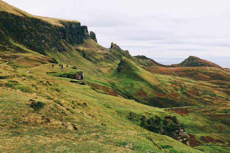 Scenic view of quiraing landscape against sky