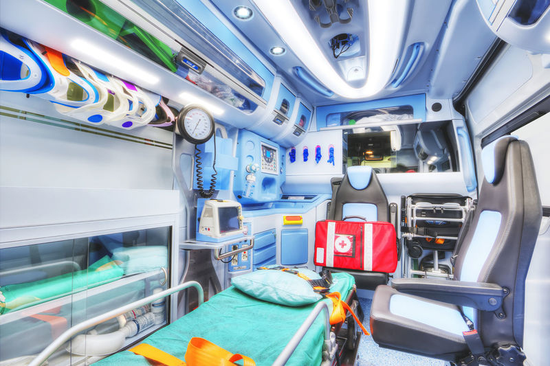 Interior of ambulance