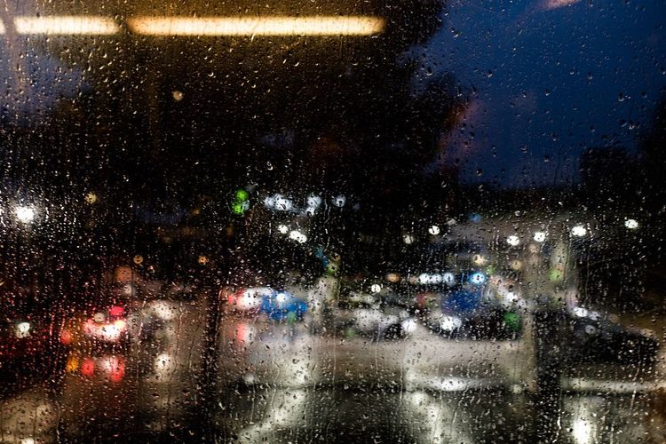 Full frame shot of wet car window