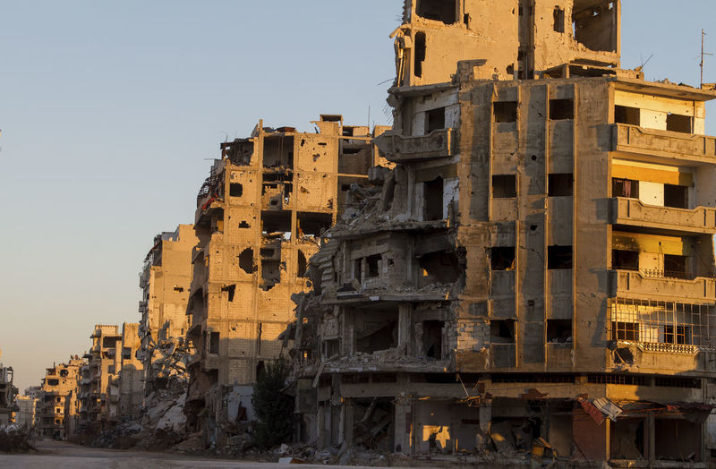 Center of homs city, syria in ruins