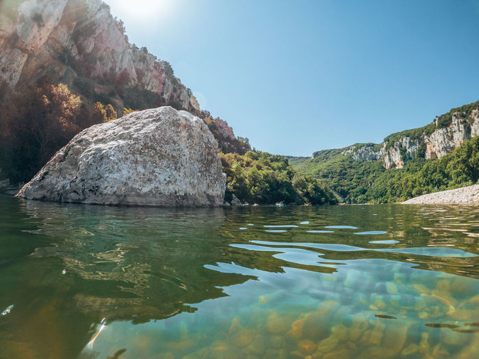 Scenic view of rock formation against sky