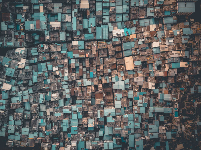 Drone shot of cityscape
