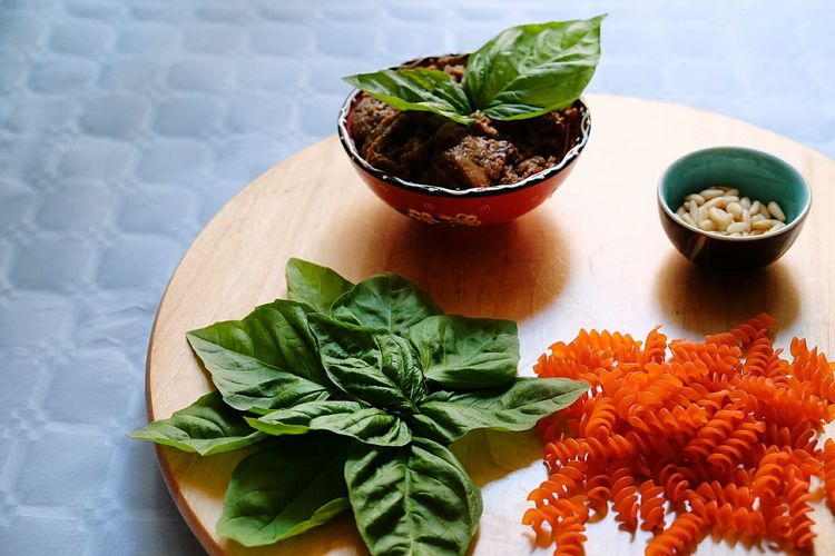 Lunch today. close-up of leaves in bowl on table