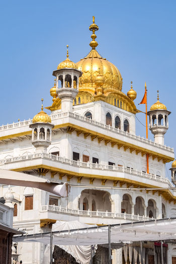 View of details of architecture inside golden temple - harmandir sahib in amritsar, punjab, india