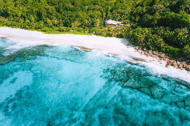 High angle view of beach