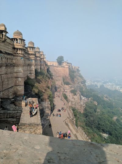 Group of people in front of gwalior fort