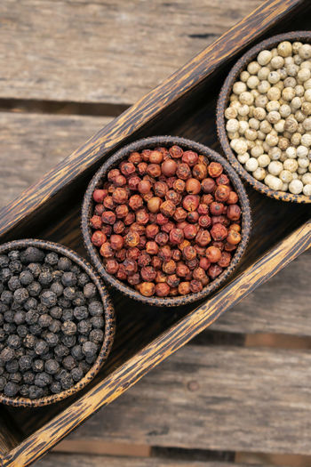 High angle view of food on table