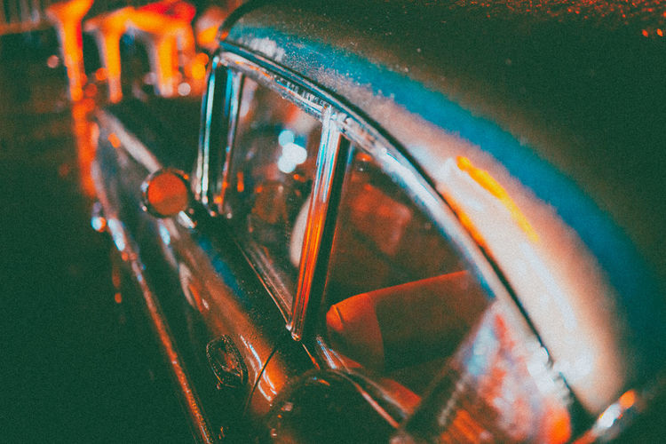 Close-up of classic car