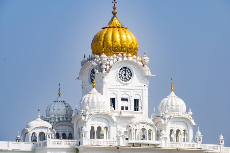 View of details of architecture inside golden temple - harmandir sahib in amritsar, punjab, india
