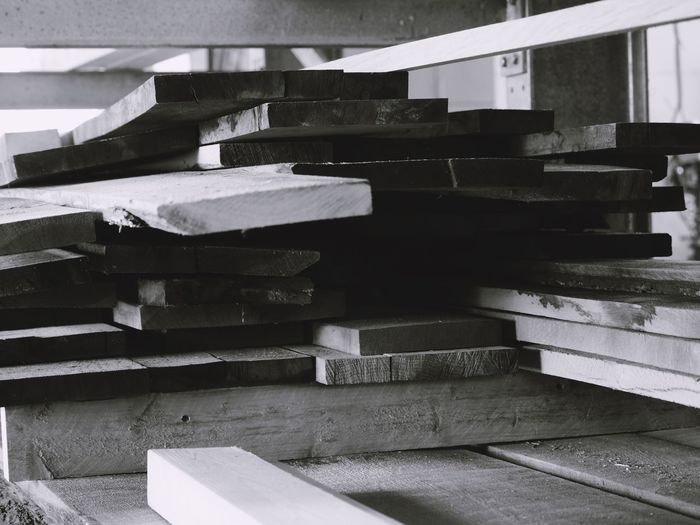 Close-up of stack of steps