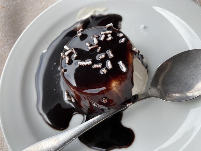 Close-up of dessert in plate