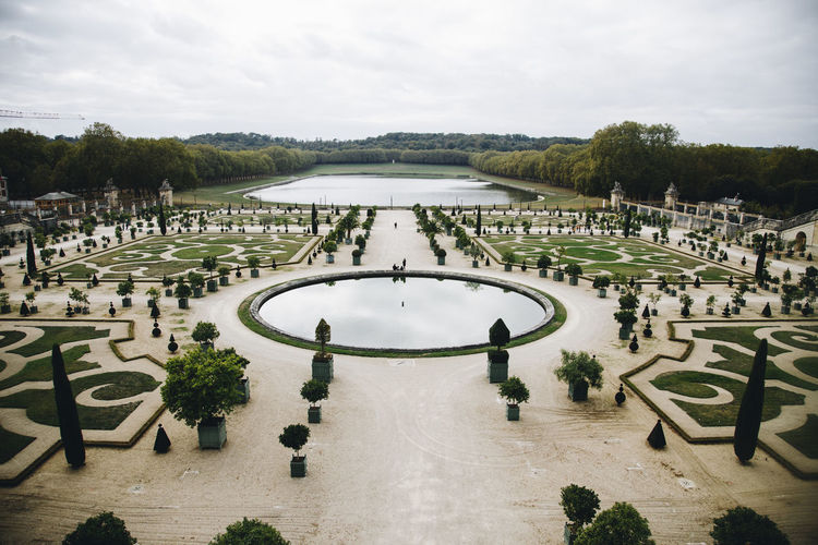 High angle view of versaille's garden