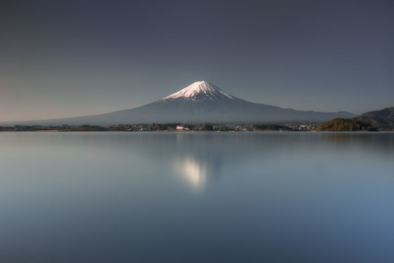Scenic view of lake kawaguchi and mt fuji