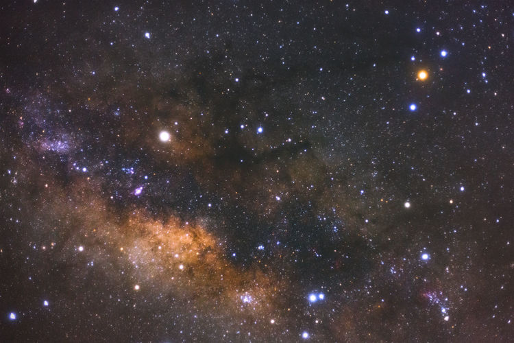 Full frame shot of star field against sky at night