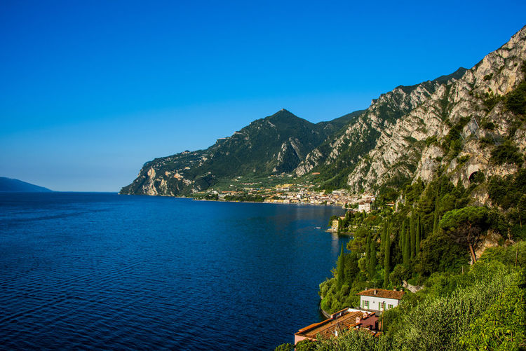 Vision of limone sul garda with the lake and the mountains
