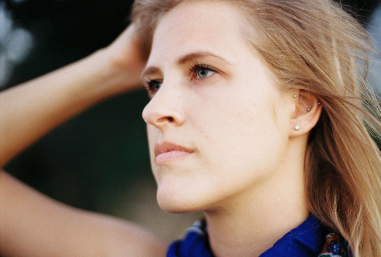 Close-up portrait of woman