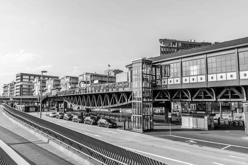 Railroad station platform against sky