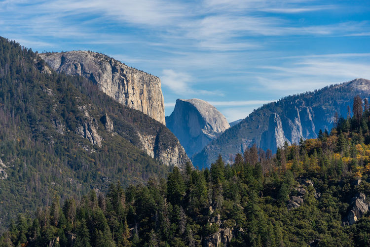 Panoramic view of landscape and mountains against sky