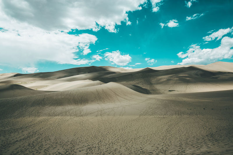 Scenic view of desert against sky