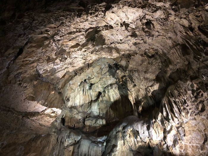 Low angle view of rock formation in cave