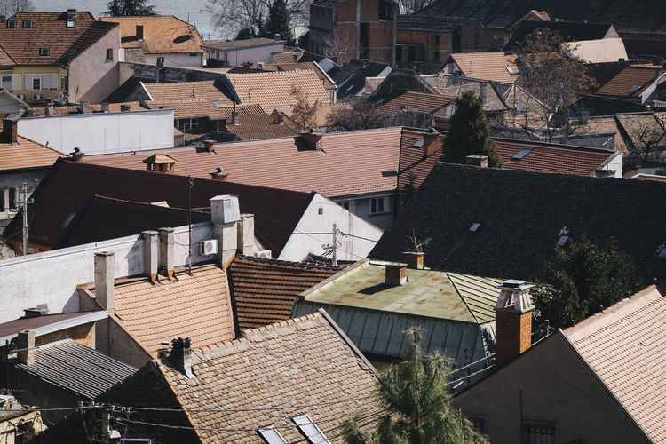 High angle view of houses in serbia