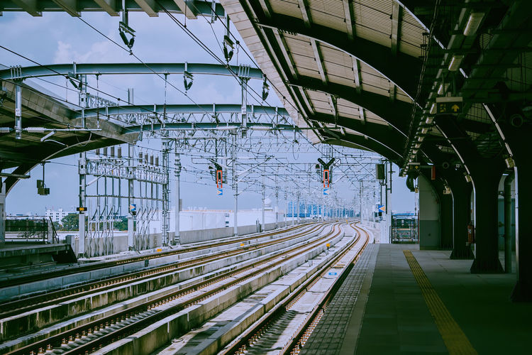 View of railroad station platform